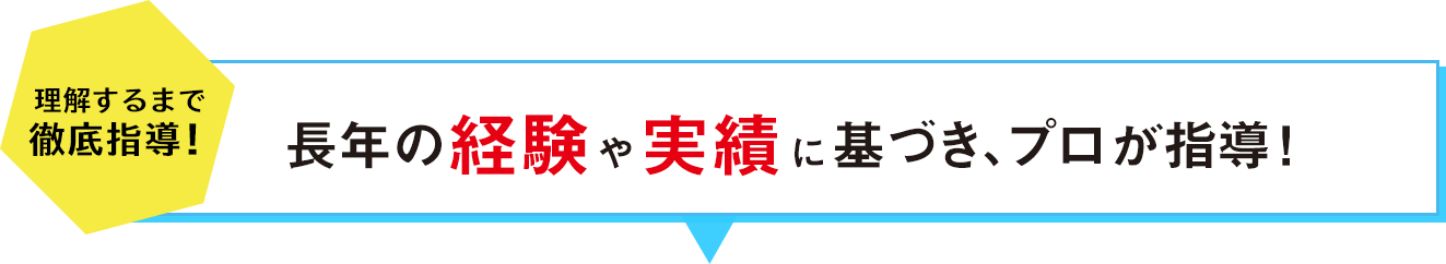 長年の経験や実績に基づき、プロが指導